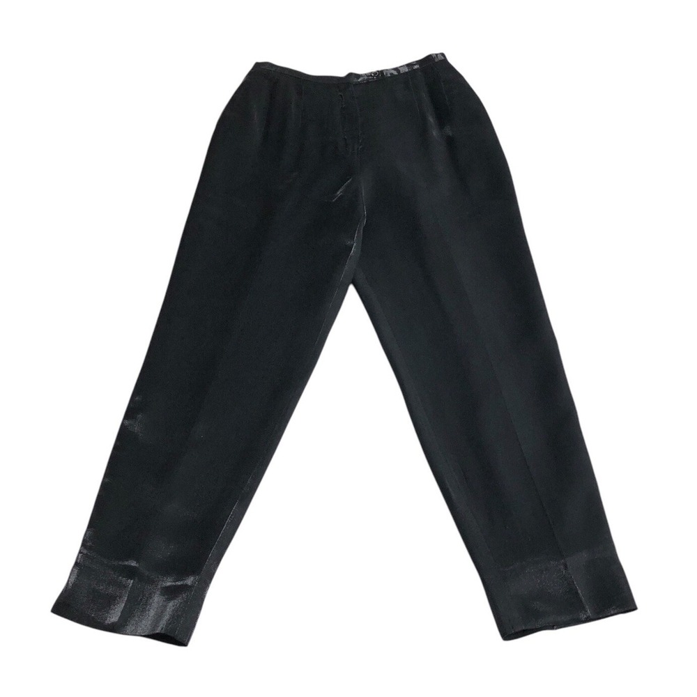 Vintage 90s Harve Benard Pants 8 Black Shimmer Chiffon Event Gothic Academia